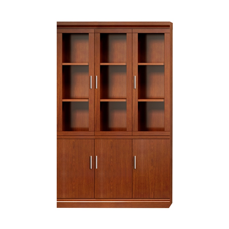 科朔 文件柜三门玻璃资料柜 办公文件柜 职员书柜 油漆办公柜KSHS06