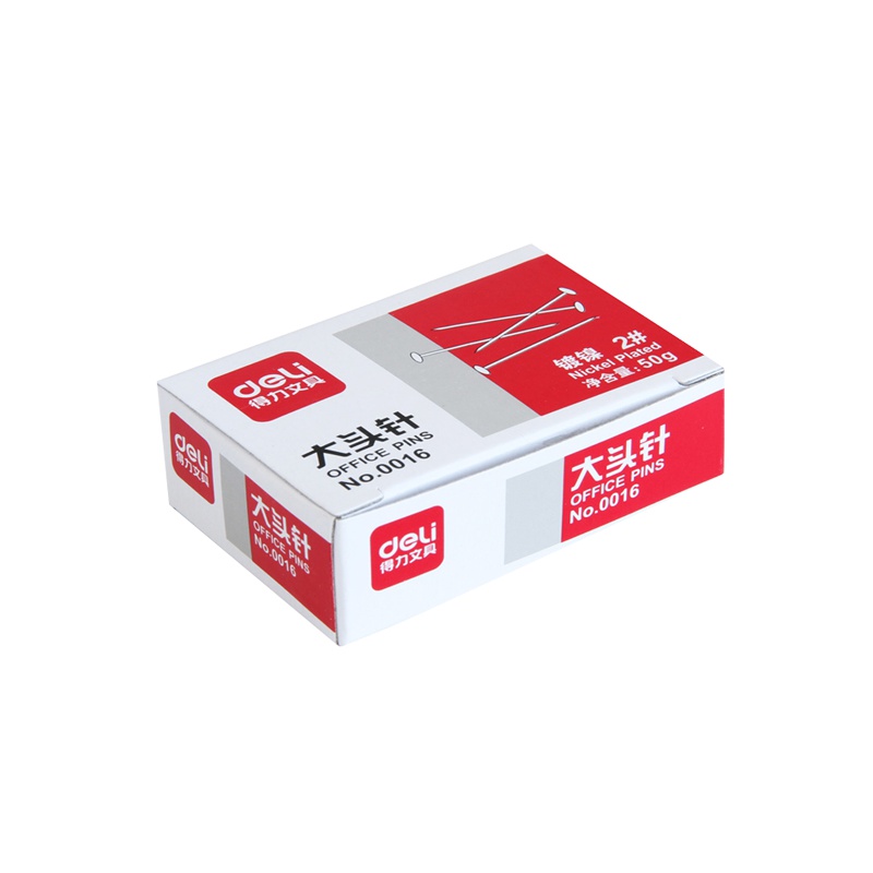 得力(deli)0016 2#24mm大头针 服装裁剪定位针(50克/盒)