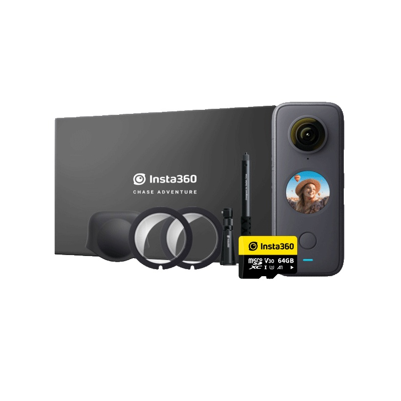 Insta360 ONE X2 Vlog套装礼盒 口袋全景防抖相机 高清超广角防抖10米裸机防水运动相机5.7K全景直播