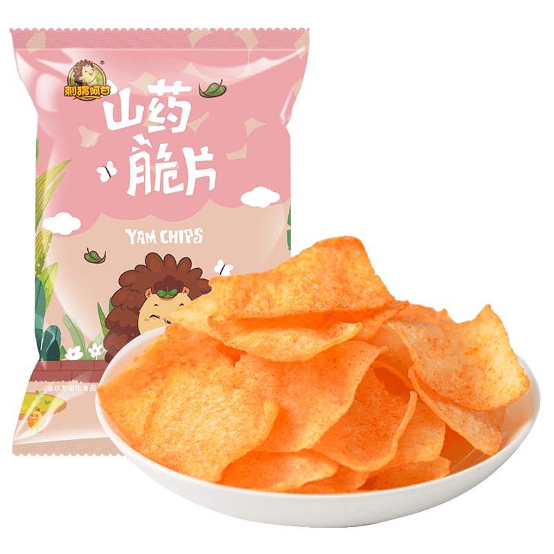刺猬阿甘 山药脆片学校办公室休闲零食小吃薄片脆薯片番茄味31g