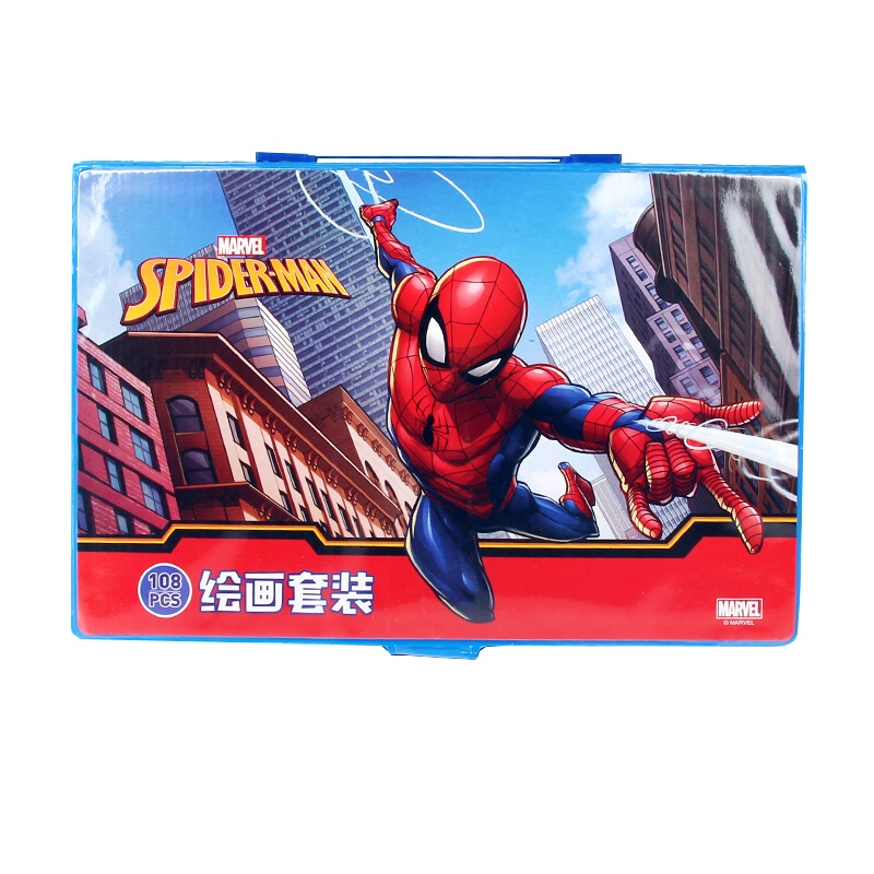 迪士尼(Disney)108样绘画套装 美术笔水彩笔蜡笔彩铅画画礼盒冰雪漫威绘画套装美术用品 儿童礼盒