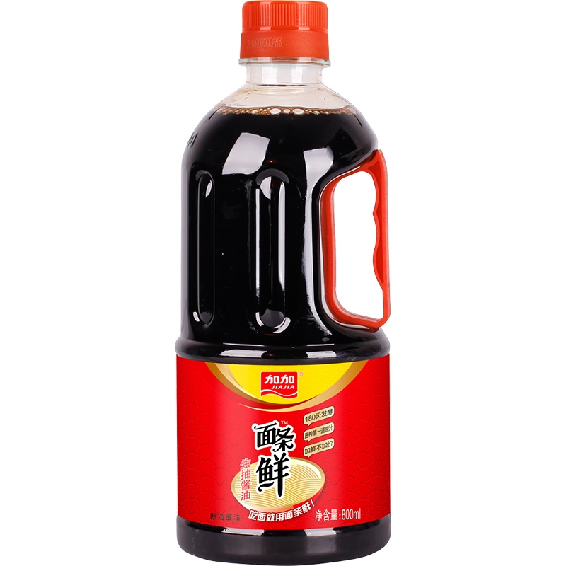 加加旗舰店 酿造酱油 面条鲜生抽800ml 面条好搭档 健康无添加