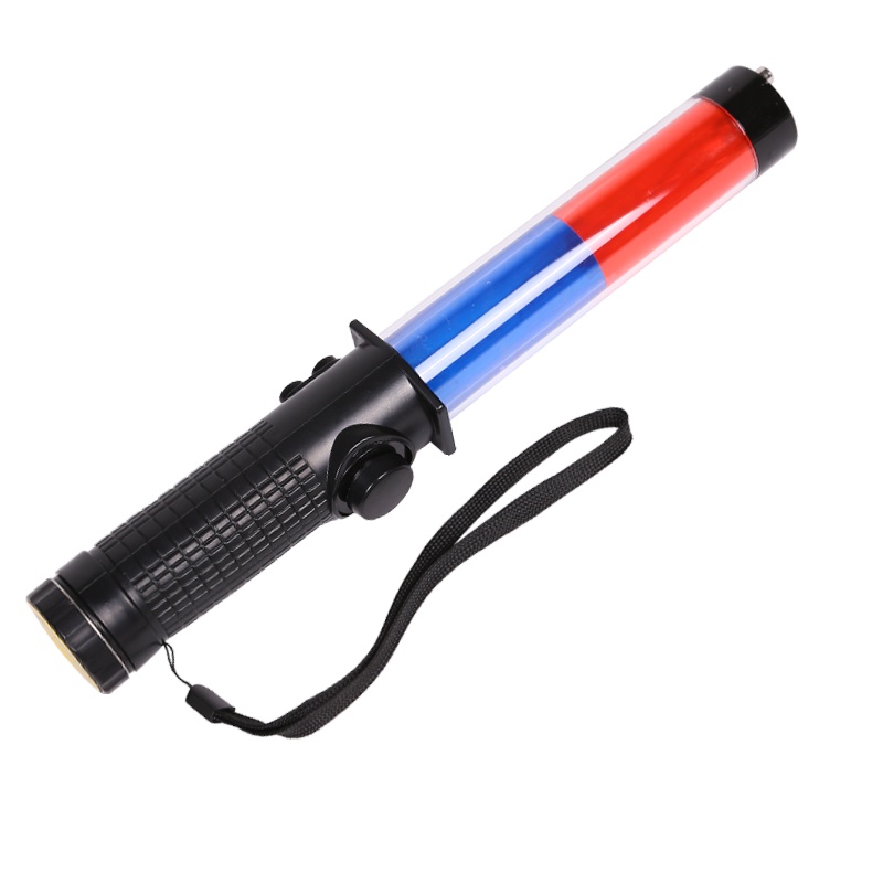 趣行 交通安全指挥棒 红蓝色30cm带鸣笛(配3节5号电池)多功能道路警示指挥用应急荧光闪光LED灯消防棒