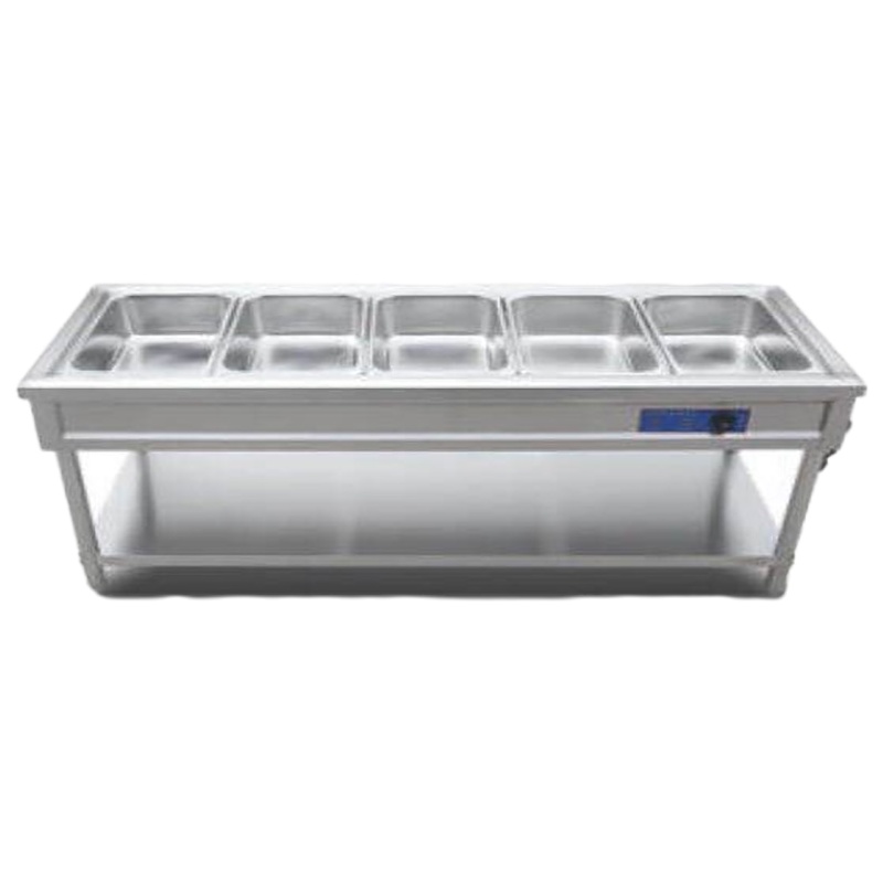 企购优品 保温台 快餐商用不锈钢电加热保温汤池饭店厨房食堂售饭台蒸菜车（5格）