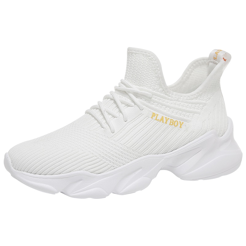 花花公子透气网运动鞋韩版拼色百搭小白鞋显瘦老爹鞋女ins超火