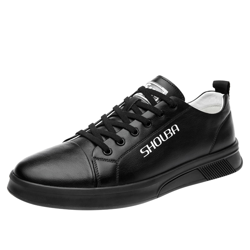 兽霸男鞋2019男士小白鞋男新款平底鞋子黑色小皮鞋休闲板鞋潮鞋