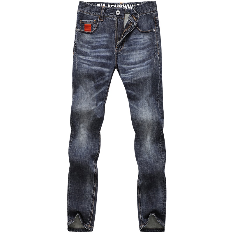 马克华菲牛仔裤男2019修身小脚冬季新款韩版直筒长裤潮牌男士裤子