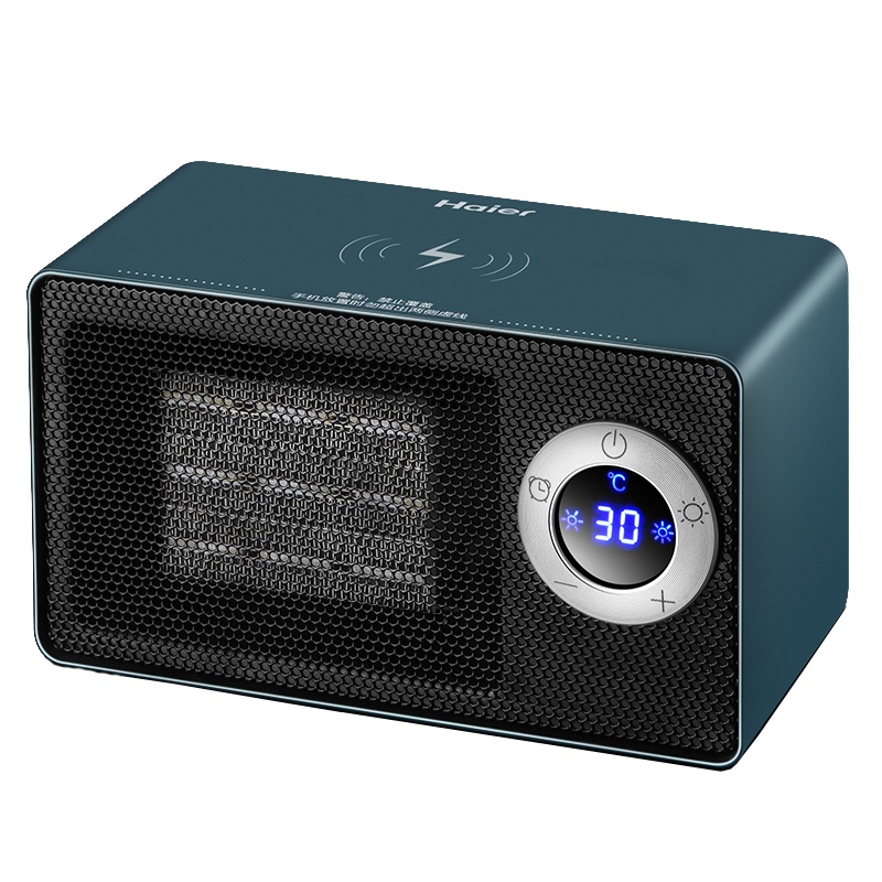 海尔(Haier)暖风机 无线手机充电 即开即热 倾倒断电 过热保护 电子触控 取暖器电暖气小太阳家HNS1003-W