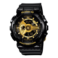 卡西欧（CASIO）手表 BABY-G 魔金双显 女士防震防水运动手表石英表BA-110-1A