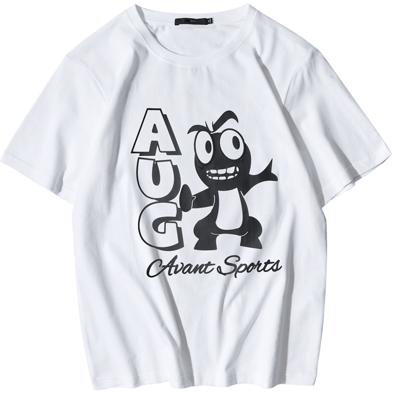 黑鲸趣味图案印花短袖T恤2019夏季短t男CNTBJ29206A