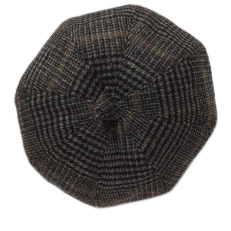 A&D韩版潮黑白格贝雷帽女士秋冬画家帽