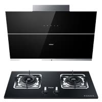 Haier/海尔侧吸式抽油烟机燃气灶具爆炒20立方烟灶套餐EC905SN+Q533(12T)(TC)天然气双灶鸳鸯灶
