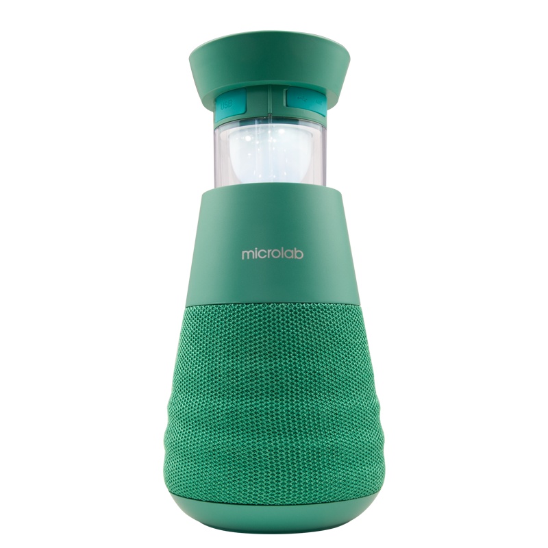 麦博(microlab)灯塔 便携蓝牙音箱 音响 低音炮 移动充电 TWS无线音响 塑料户外小音响 绿色 可配电脑音箱