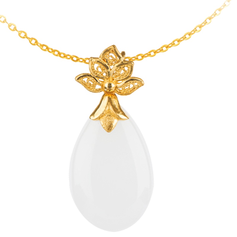 金一足金唯爱·凤仪女士款和田玉吊坠赠银链(定价) ZJDZ046