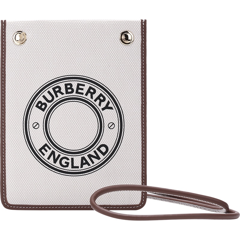 博柏利/巴宝莉 BURBERRY 女款织物配皮单肩斜挎包颈部挂包80388221