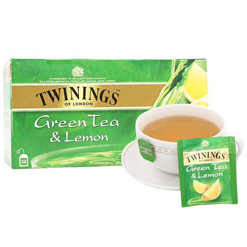 英国川宁(TWININGS) 柠檬绿茶 进口茶叶袋泡茶包 25包*2g