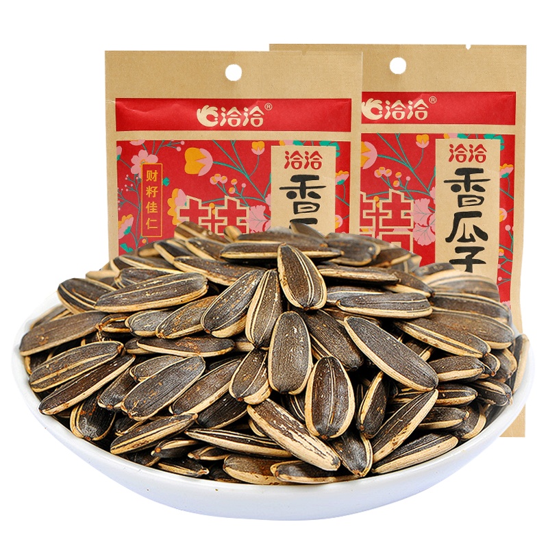 [满88减50元]洽洽香瓜子26g*4袋装婚庆版瓜子焦糖香瓜子散装发批炒货葵花籽零食小吃 坚果 瓜子