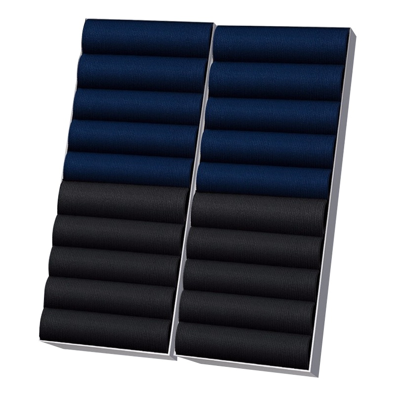 【顺丰配送】【20双】 男士丝袜 春夏季薄款透气防臭中筒袜子男商务休闲纯色长筒短袜丝袜男袜 10双黑色+10双藏青