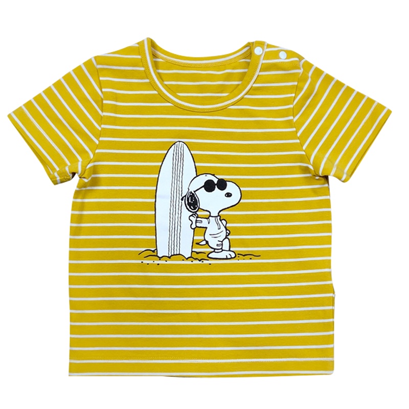 史努比(SNOOPY)童装新款儿童T恤男童条纹半袖体恤中大童纯棉上衣夏装短袖t恤90-140cm