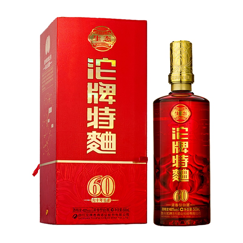 沱牌舍得 60年 生态窖龄 沱牌特曲 50度 500ml 浓香型 白酒 单瓶装