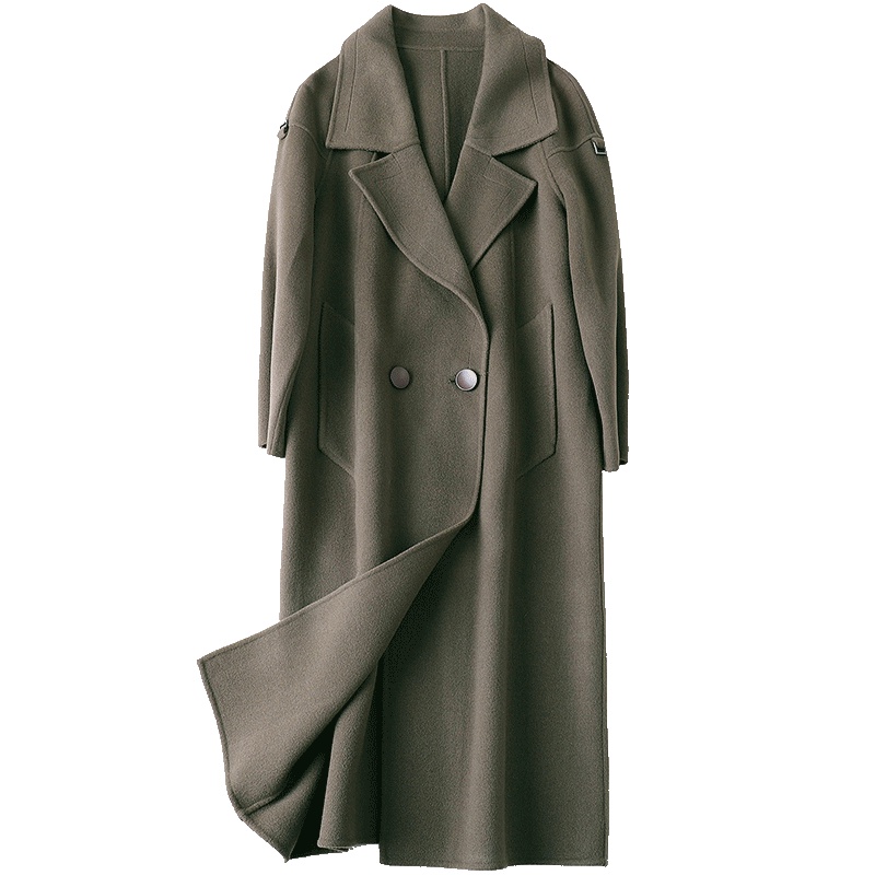 憨厚皇后2019春装海宁羊毛呢子外套女装新款双面毛呢韩版长款外套