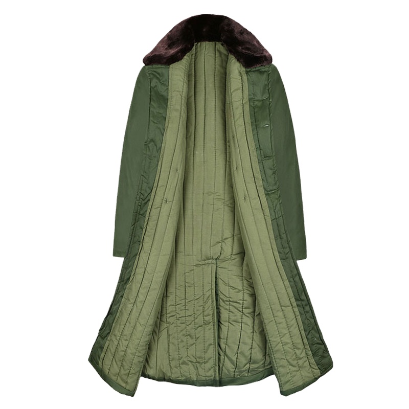 冰禹 SNll-109 保安防寒服 加厚棉大衣 军绿男式军大衣 棉大衣 绿色