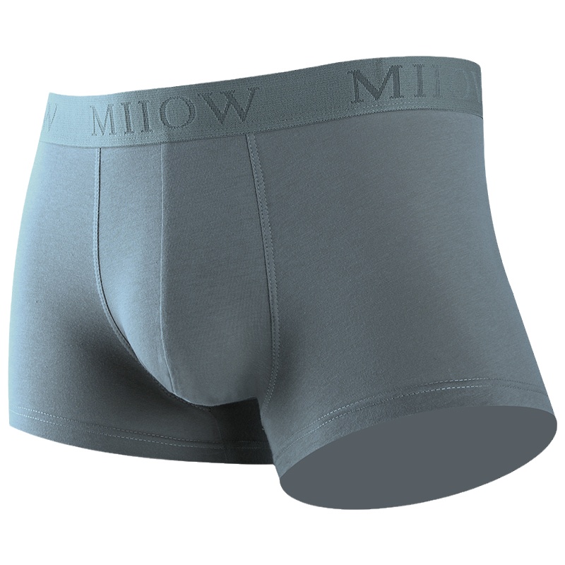 猫人男士内裤针织腰头50支棉石墨烯抗菌内裤平角裤3条装