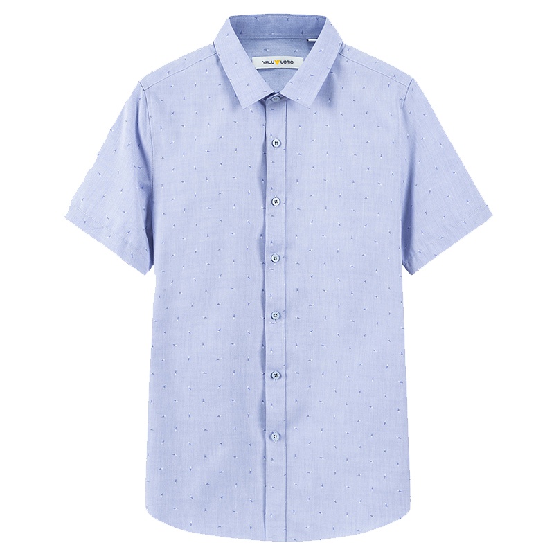 雅鹿男装夏季新品简约时尚通勤舒适男士休闲短袖衬衫衬衣E2CE019F
