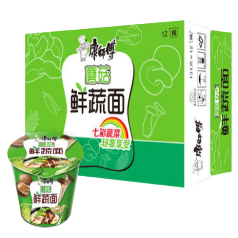 桶装蘑菇鲜蔬康师傅方便面 12桶/箱