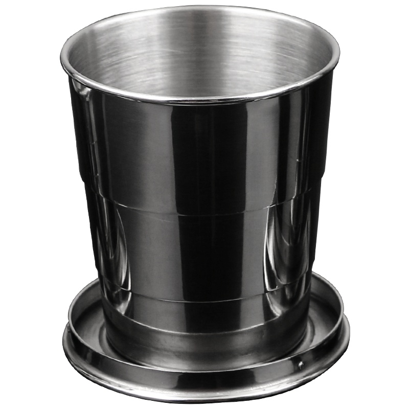 鸣顺折叠水杯不锈钢便携式可伸缩旅行压缩杯子可装沸水耐高温漱口杯