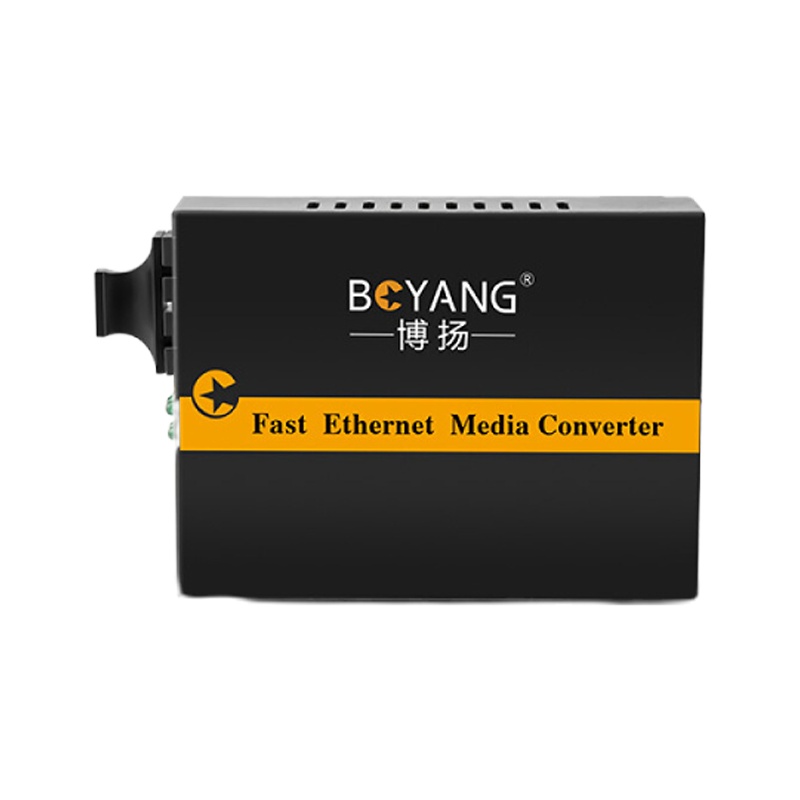 博扬(BOYANG)BY-WG850SC千兆双纤多模光纤收发器光电转换器支持14槽机架防雷SC接口850波长2公里外电