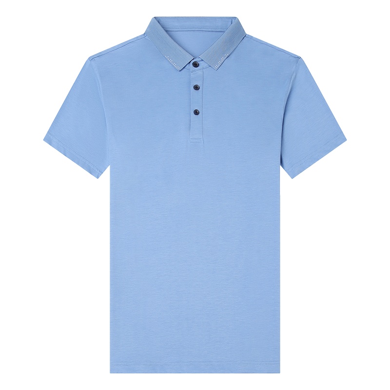 卡帝乐鳄鱼(CARTELO)桑蚕丝短袖t恤男夏季新款真丝薄款翻领休闲polo衫