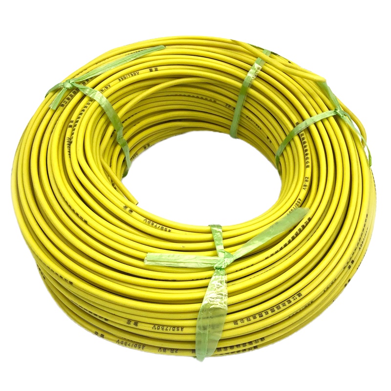 菊花 电线电缆BVR 4平方 单芯多股铜线 家装家用铜芯电线 100米 黄色火线