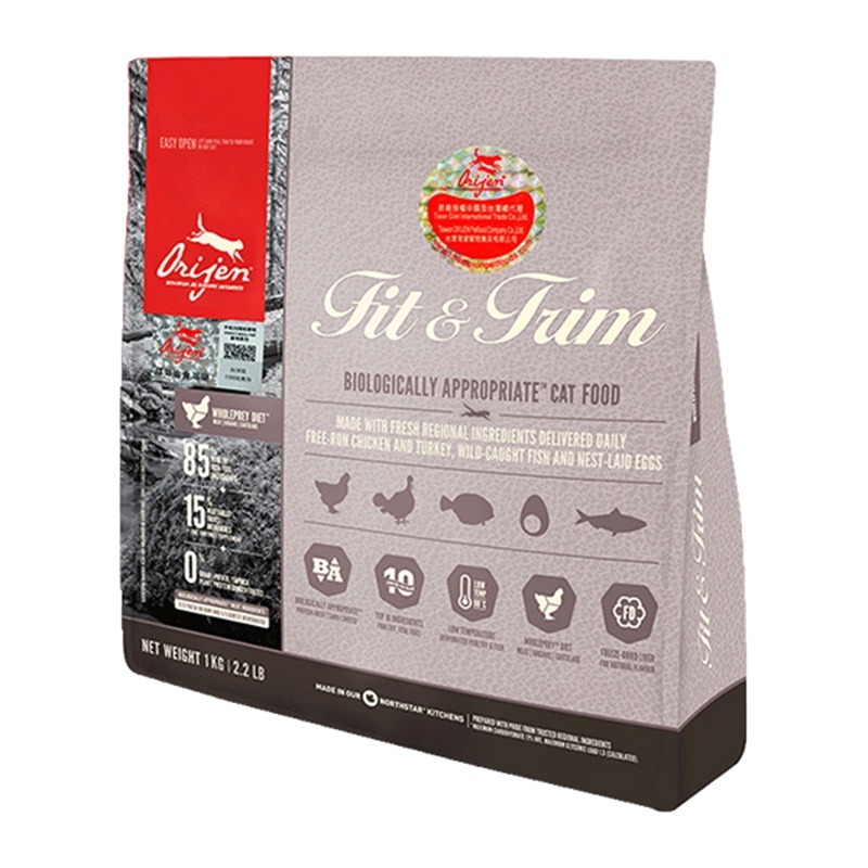 原始猎食渴望Orijen 全价室内伴侣猫粮(肥胖适用)1kg加拿大进口低脂低卡减肥室内成猫粮