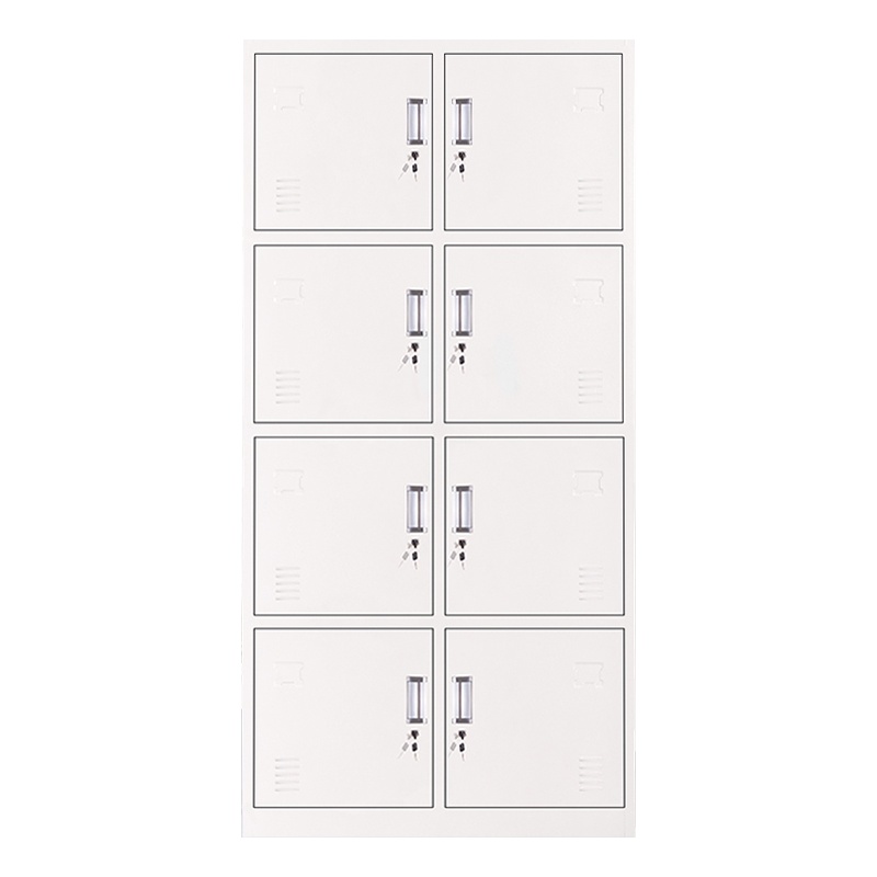 汉诺鑫威新款八门钢制更衣柜员工柜铁皮职工储物柜带锁存包柜鞋柜多门柜子八门钢制更衣柜