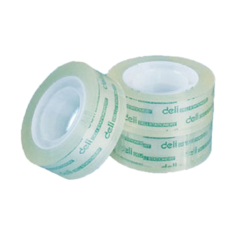 得力30061透明手工胶带 胶条小胶带 1.8cm 办公学习 18mm*14y 8卷/条