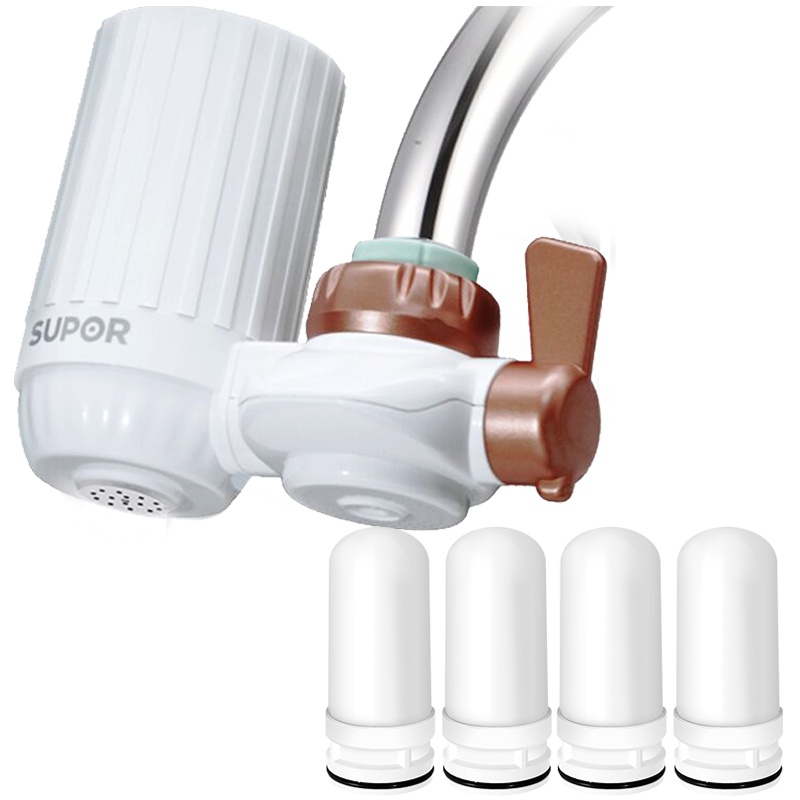 苏泊尔(SUPOR) SJL-C1(一机四芯)净水器家用 净水龙头 自来水前置净水器 过滤器净水器 一机四芯套装