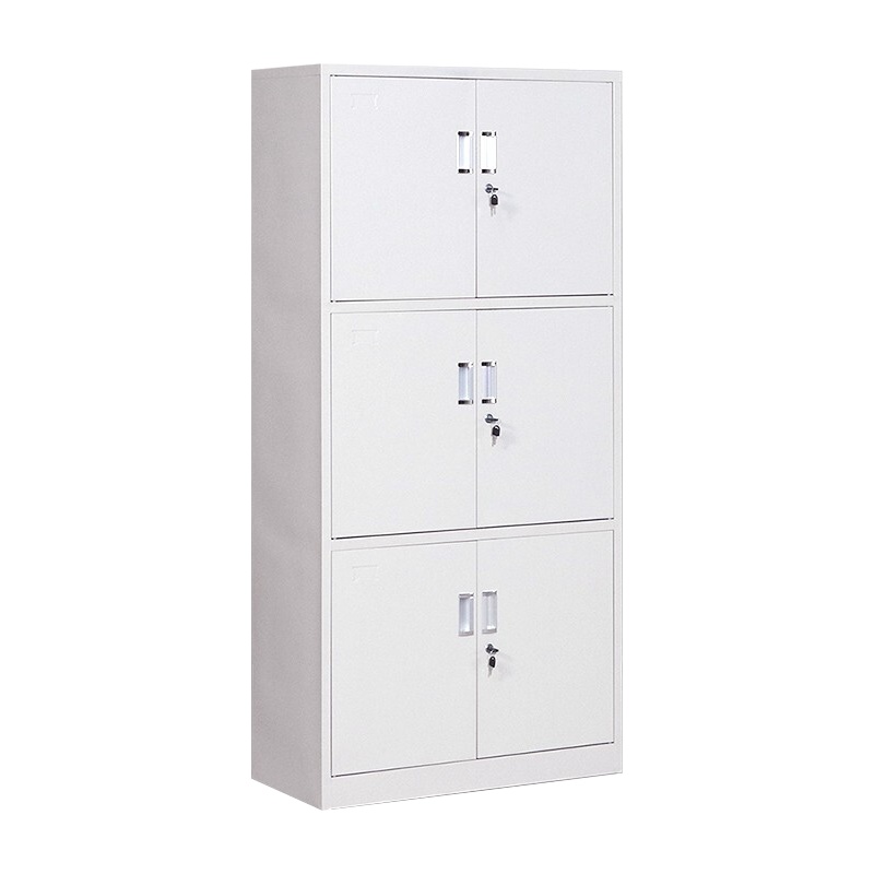 尔迈 文件柜铁皮柜办公柜钢制资料柜储物柜带锁钢制档案柜 通三节柜