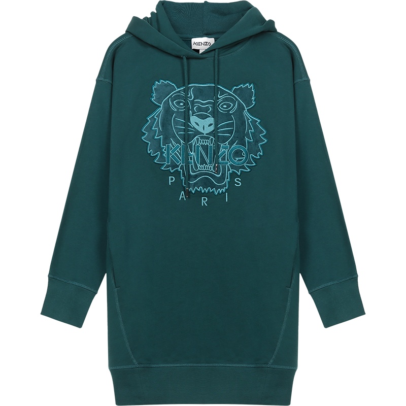 KENZO 高田贤三 女士 棉质连帽长袖卫衣裙连衣裙 FA6 2RO773 4XJ