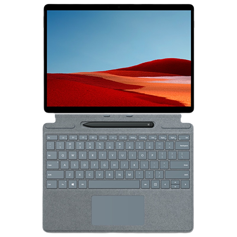 [原装冰晶蓝键盘+笔]微软(Microsoft)Surface ProX SQ2增强版 13英寸二合一平板电脑笔记本2.8K高色域4G LTE版 典雅黑/亮铂金 16G+256G