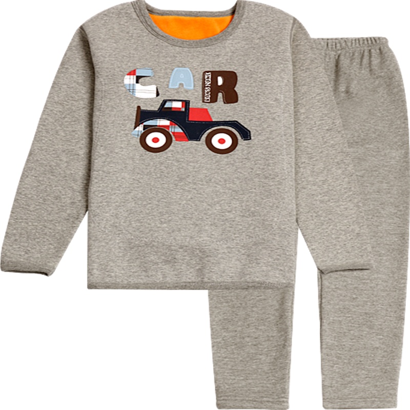 [加绒加厚]红豆儿童加绒加厚套装男童秋冬保暖内衣秋衣秋裤加厚