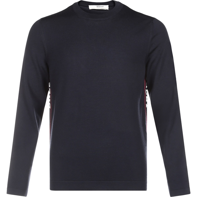 BALLY 巴利 男士 超细美利奴羊毛圆领长袖针织衫羊毛衫 M5LR549K 8J423