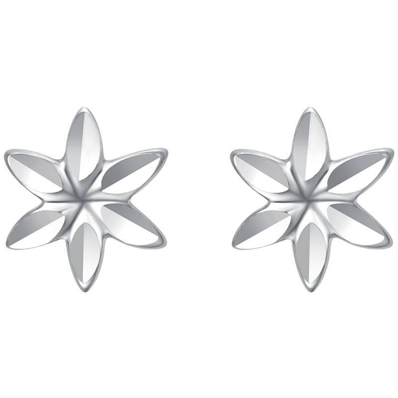 周大福Y时代珠宝简约花形PT950铂金耳钉PT161231
