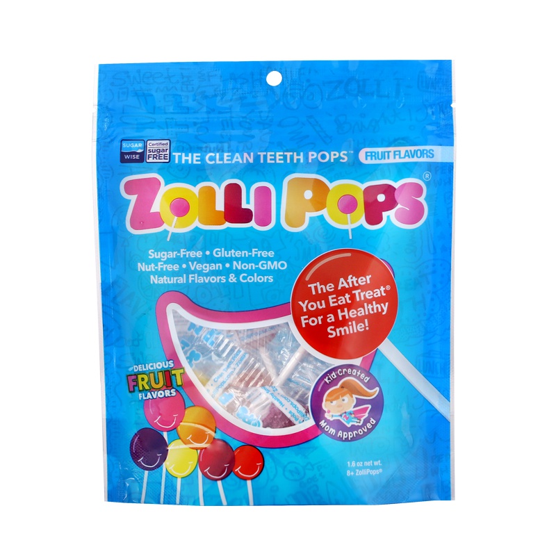 祖莉（Zollipops） 混合水果味 棒棒糖 8支46g 袋装宝宝零食