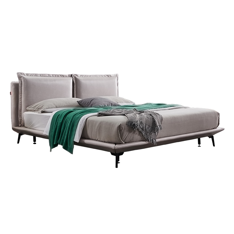 A家家具皮床 现代意式皮艺1.5米1.8米双人床三色可选DA0151