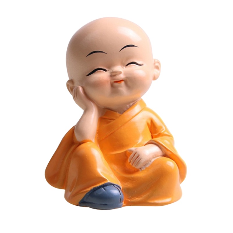 享动汽车摆件四不和尚车用卡通玩偶小沙弥摆件汽车内饰用品树脂工艺品 济公(平平安安)+四不和尚