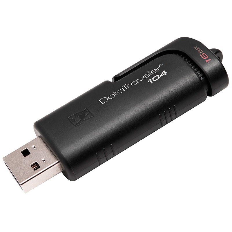 金士顿(Kingston) DT104 16GB U盘 USB2.0 金士顿16g优盘车载 商务 学生电脑U盘 黑色