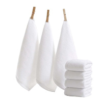 小海牛餐厅家用全棉酒店白色洗碗帕毛巾厨小方巾吸水抹布正方餐布30克优质棉【28x28cm】 十条装