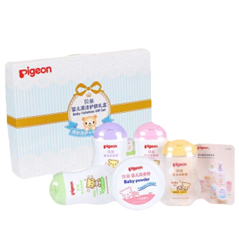 【7月临期】贝亲婴儿清洁护肤套装洗发水200ml+沐浴露200ml+爽身粉140g+润肤露200ml+润肤油200ml