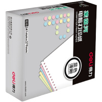 得力(deli)莱茵河L241-3三联电脑打印纸整张80列白色不撕边 1000页/箱